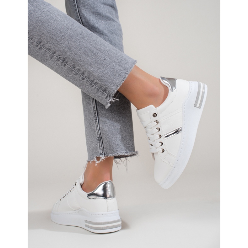 Bottines blanches pour femme à semelles épaisses Shelovet 2