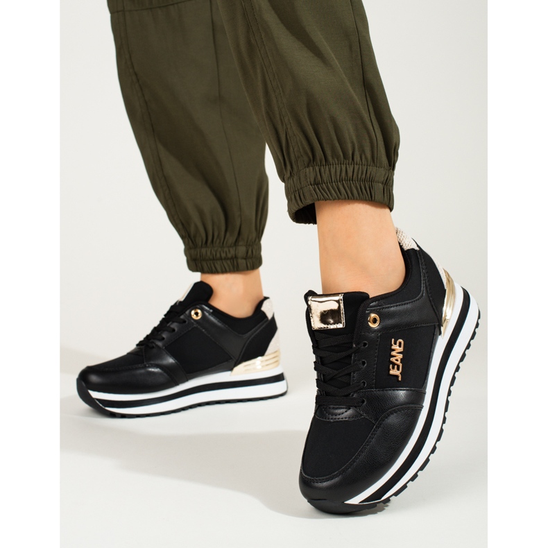 Baskets plateformes hautes Shelovet noir le noir 1