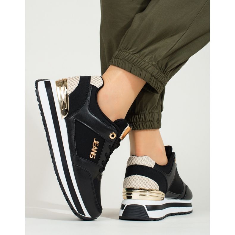 Baskets plateformes hautes Shelovet noir le noir 2