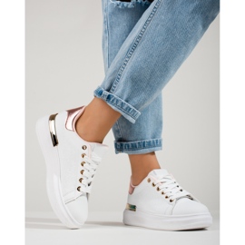Baskets blanches Shelovet pour femmes avec insert doré 1 Baskets blanches Shelovet pour femmes avec insert doré 1