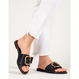 Claquettes élégantes noires avec une boucle Shelovet 2