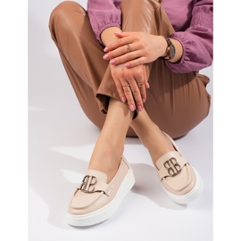 Mocassins compensés Vinceza beige avec décoration 2