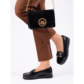 W. Potocki Mocassins femme laqués Potocki noir 2