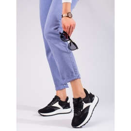 Chaussures de sport à plateforme haute Shelovet noires pour femmes 1