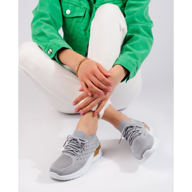 Baskets grises ajourées Shelovet 1