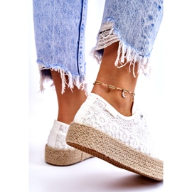 Baskets à plateforme tressées Big Star pour femmes LL274199 Blanc 4