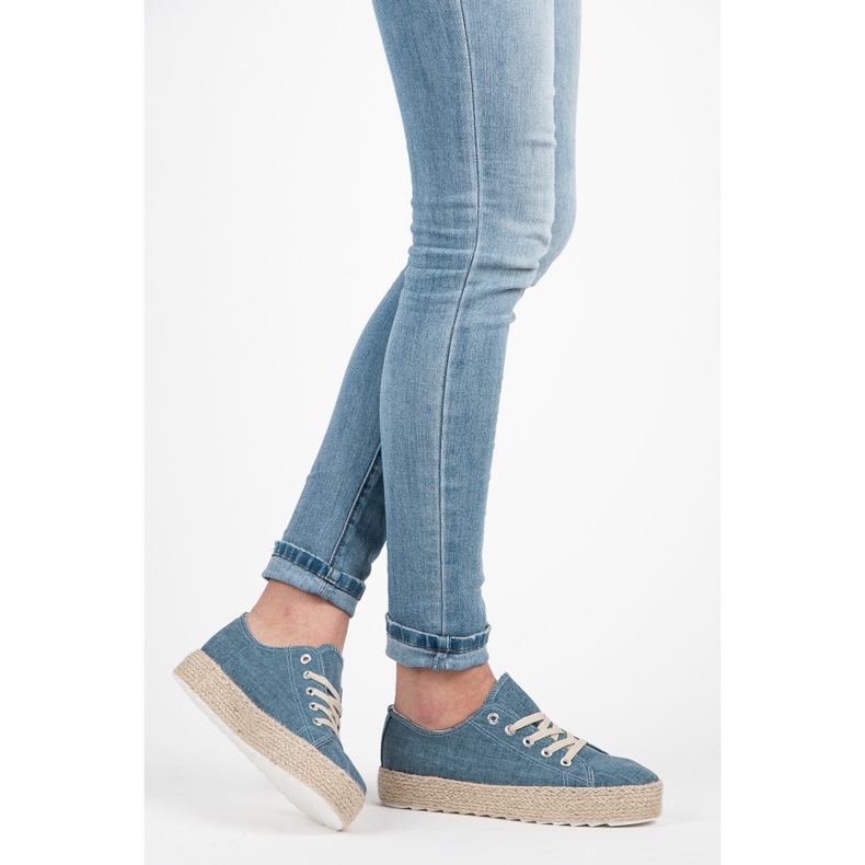 Kylie Espadrilles sur la plate-forme bleu 2