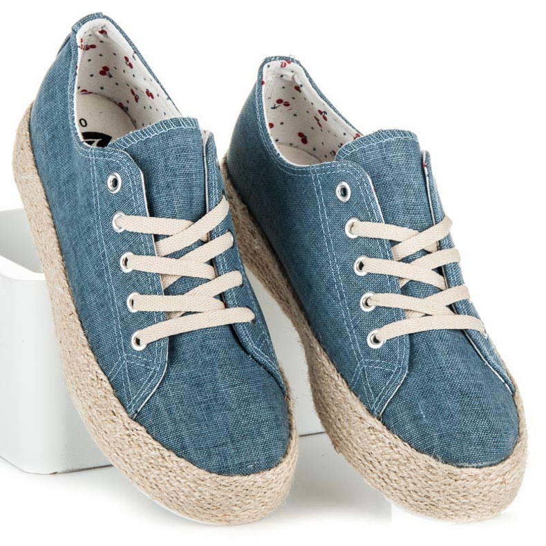 Kylie Espadrilles sur la plate-forme bleu 1