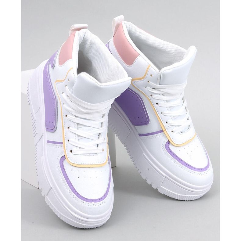 BM Baskets montantes Storm BLANC / VIOLET blanche 1
