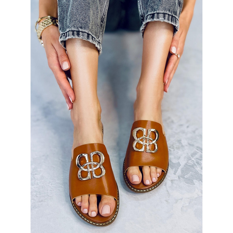 Chaussons femme Camel ébène brun 1