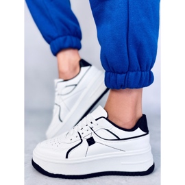 Baskets compensées Holmes BLANC/NOIR blanche 4