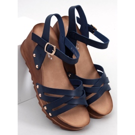 Sandales compensées bleues 1
