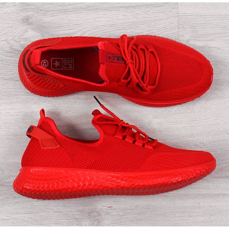 Chaussures de sport homme rouges avec filet NEWS 2