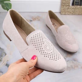 Slip-on confortables en cuir suédé beige S.Barski LR29515 1