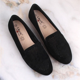 Slip-on confortables en cuir suédé noir S.Barski LR29515 le noir 7