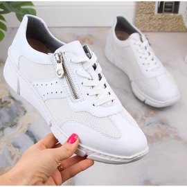 Chaussures de sport confortables pour femmes blanches Rieker M0100-80 4