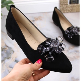 Ballerines femme en daim noir avec cristaux T.Sokolski W23-464 le noir 6