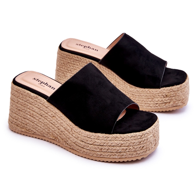 FS1 Chaussons Compensés Et Plateformes Femme Noir Ysabel 1