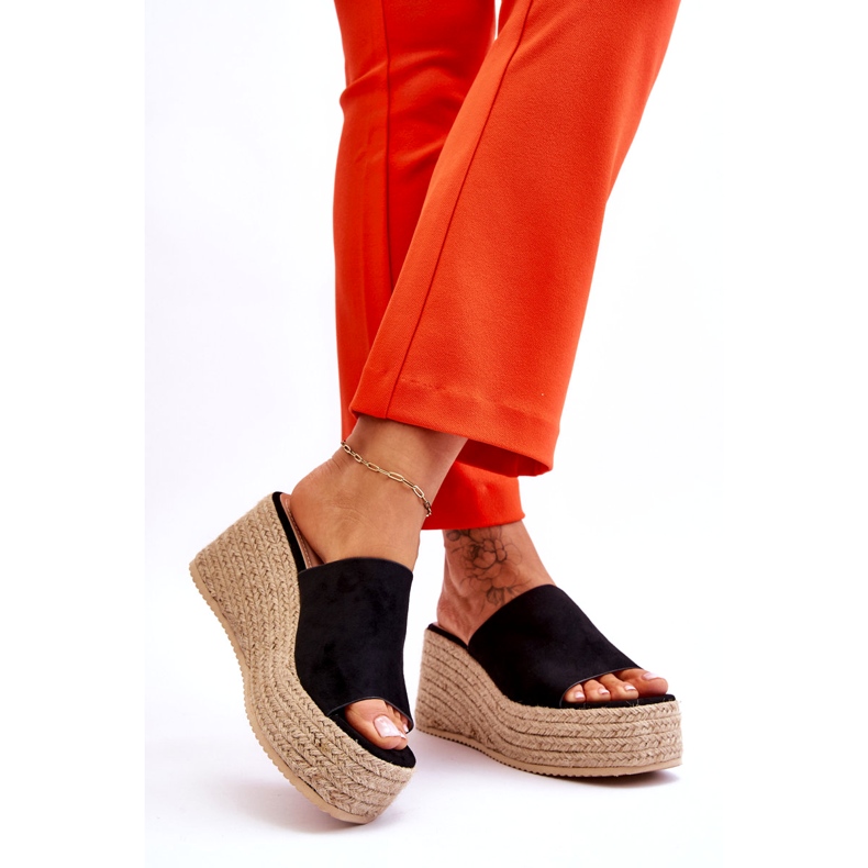 FS1 Chaussons Compensés Et Plateformes Femme Noir Ysabel 3