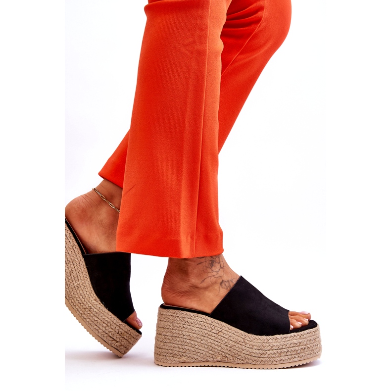 FS1 Chaussons Compensés Et Plateformes Femme Noir Ysabel 4