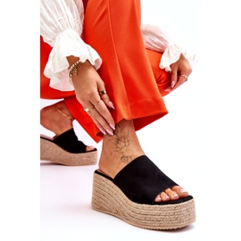FS1 Chaussons Compensés Et Plateformes Femme Noir Ysabel 5