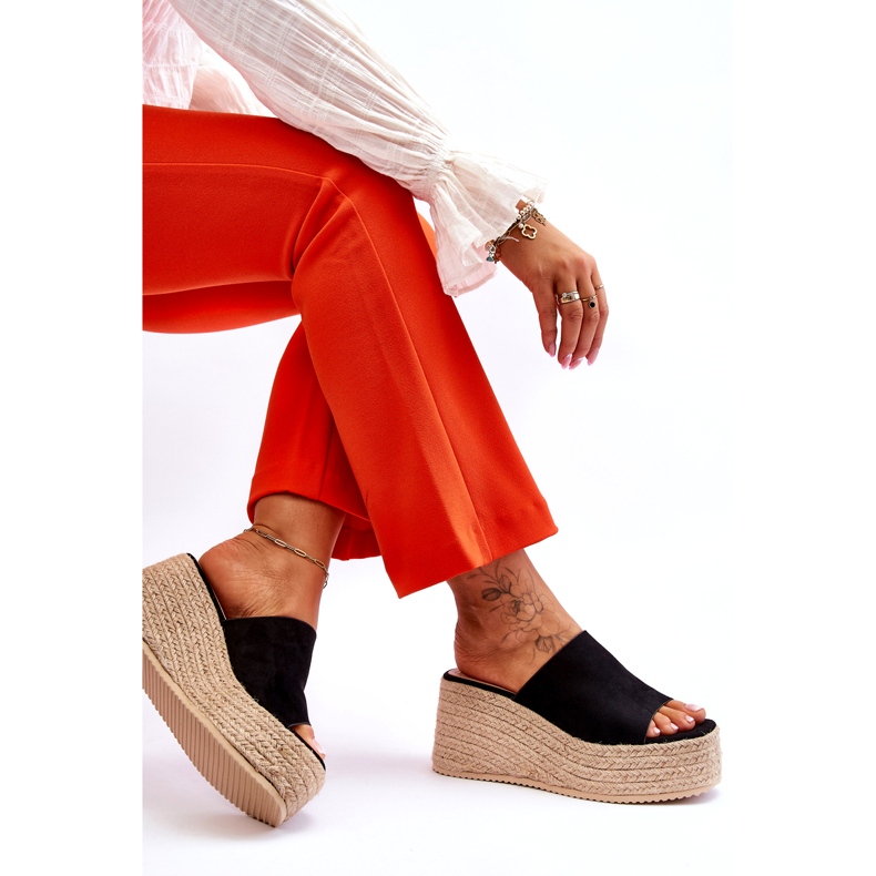 FS1 Chaussons Compensés Et Plateformes Femme Noir Ysabel 7