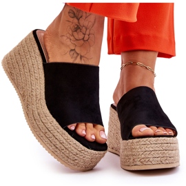 FS1 Chaussons Compensés Et Plateformes Femme Noir Ysabel 8