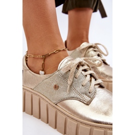 Lemar Chaussures à plateforme en cuir, doré 2