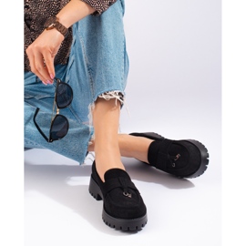 Chaussures compensées en daim pour femmes noir Shelovet le noir 3