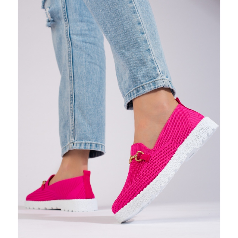Slip on tissu femme Shelovet fuchsia rose 1 Slip on tissu femme Shelovet fuchsia rose 1