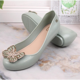 Ballerines élastiques parfumées confortables avec un papillon vert Zaxy LL285017 8