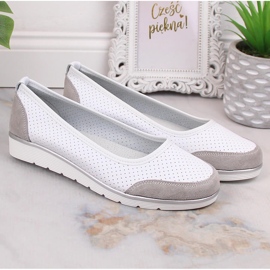 Ballerines femme en cuir blanc ajouré Filippo DP4524 blanche 7