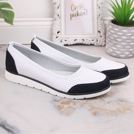 Ballerines femme en cuir blanc ajouré Filippo DP4524 blanche 7