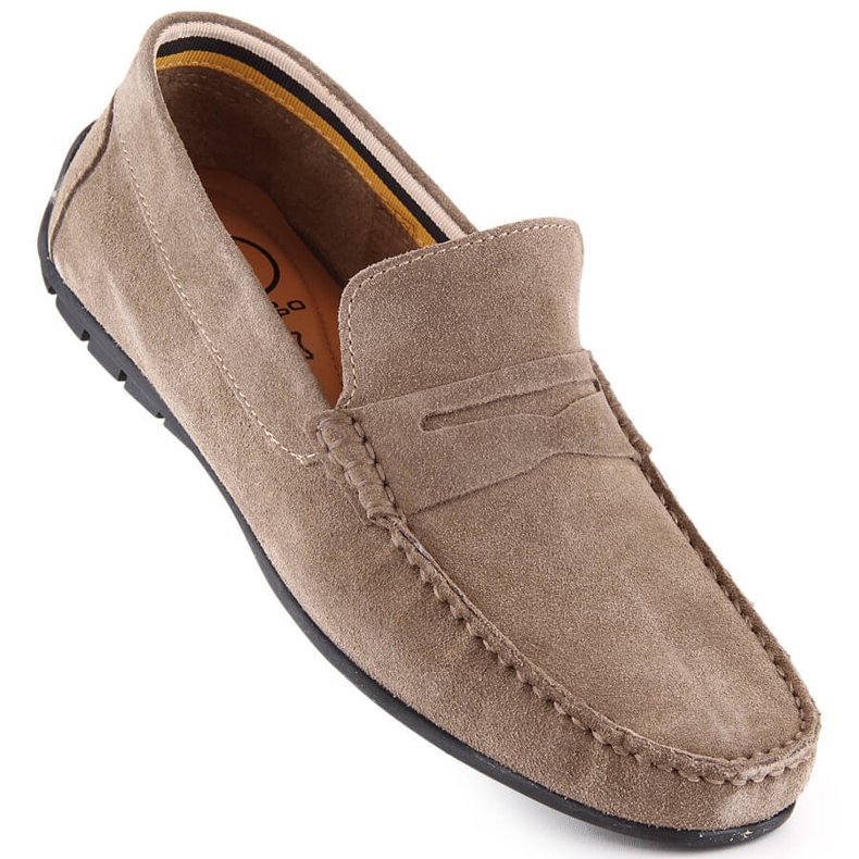 Mocassins homme cuir daim Mocassins Filippo MP921 taupe beige 1