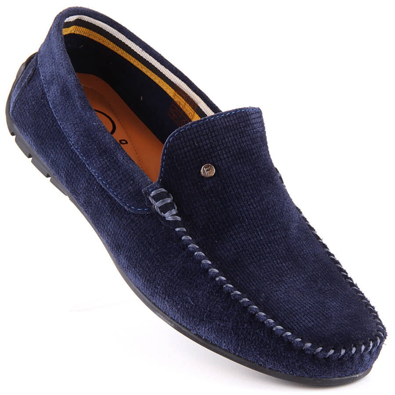 Mocassins homme cuir daim bleu marine Filippo MP923 1