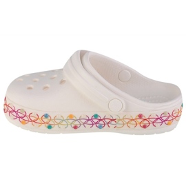 Slides Crocs Crocband Collier extensible Jr 208270-94S blanc 1