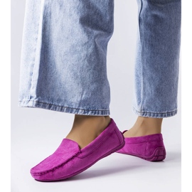 BM Mocassins violets à semelle cuir Souplet 1