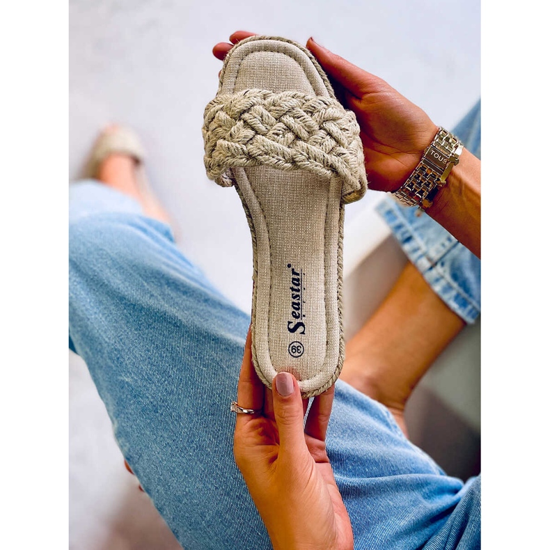 BM Chaussons string femme Erika Beige 2