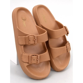 Claquettes en caoutchouc kaki Aryn brun 5