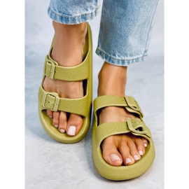 Claquettes en caoutchouc vert aryn 1
