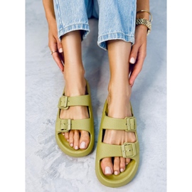 Claquettes en caoutchouc vert aryn 3
