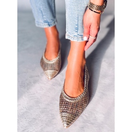 PA1 Grazia Gold Ballerines ajourées à talon ouvert d'or 3