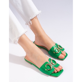 Claquettes vertes élégantes avec boucle Shelovet 2