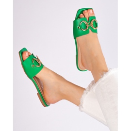 Claquettes vertes élégantes avec boucle Shelovet 1