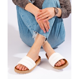 Espadrilles femme sur semelle épaisse Vinceza blanc 1