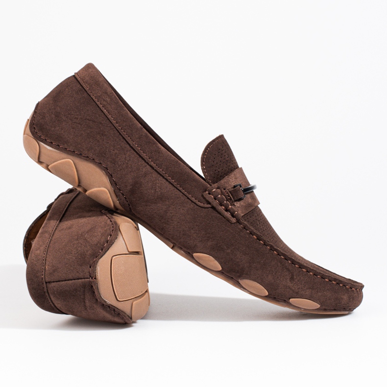 Mocassins homme Shelovet en daim marron brun 1