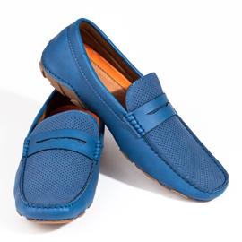 Mocassins Shelovet homme bleus 1