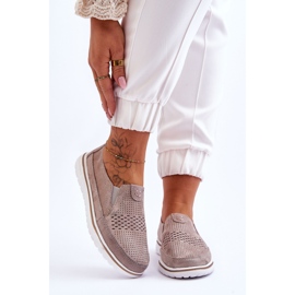 Mocassins Daim Beige-Doré Inez 2