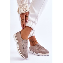 Mocassins Daim Beige-Doré Inez 3
