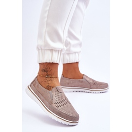 Mocassins Daim Beige-Doré Inez 4